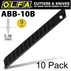 OLFA BLADES EXCEL BLACK 10/PK CARDED ULTRA SHARP 9MM